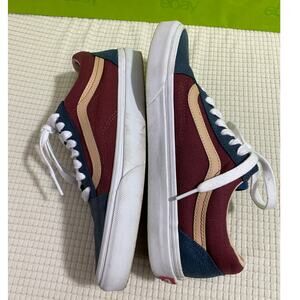 Vans Unisex Off The Wall Old Skool Navy Maroon Casual Shoes Size M 7.5 W 9